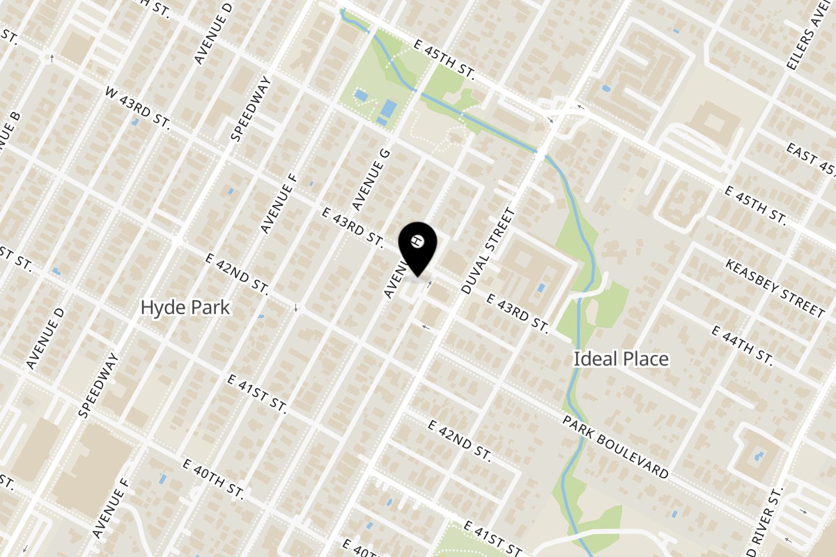 Map showing the location of VACO HOUSE on 4215 Avenue H in Austin